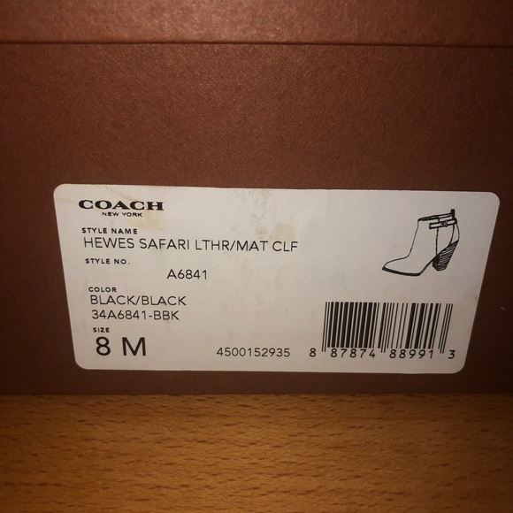 🎉SOLD🎉 COACH Hewes Safari Black Ankle Booties - Picture 6 of 7
